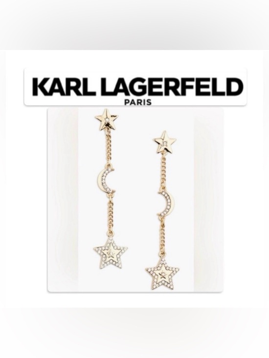 Karl Lagerfeld Jewelry - NWT [Karl Lagerfeld] Designer Star & Moon Drop Dangle Satellite Earrings